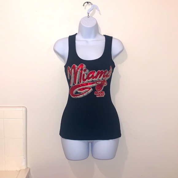 Sin & Ocean Tops - Women’s Distressed Miami Heat Ribbed Tank Top